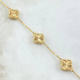 Pulso Aro seguido Trebol Diamantado 5.85gr / 7 3/4 in / 10mm Oro Amarillo Nac.Esp. 18K
