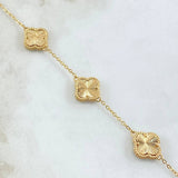 Pulso Aro Seguido Trébol VCyA Gradual 5.65gr / 18cm-20.5cm / 1.5mm Diamantado Punteado 3und Oro Amarillo  18K ©
