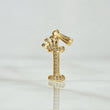 Pendant Letter I Crown 1.15gr / 2.5cm / White Zircons 18K Yellow Gold