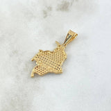 Pendant Colombia Map 3.55gr / 3.5cm / Yellow Blue Red Zircons 18K Yellow Gold