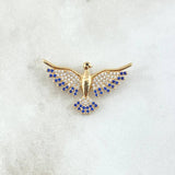 Dije Ave 3.3gr / 1.9cm / Circones Blancos Azul Rey Oro Amarillo 18K