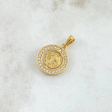 Pendant San Benito In Mobile Hoop 2.2gr / 2.2cm / White Zircons 18K Yellow Gold