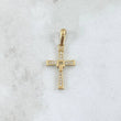 Pendant Cruz Movil 1.1gr / 2.5cm / White Zirconia 18K Yellow Gold