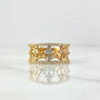 Anillo Triple Anclas 3.5gr / T7 / Circones Blancos Tres Oros 18K