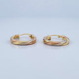 Majo Hoop Earrings 2.2gr / 0.9in / Three 18K Golds &