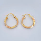 Majo Hoop Earrings 2.2gr / 0.9in / Three 18K Golds &