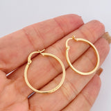 Tribal Hoop Earrings 1.45gr / 1.1in / 18K Yellow Gold &