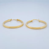 Tribal Hoop Earrings 1.45gr / 1.1in / 18K Yellow Gold &