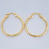 Tribal Hoop Earrings 1.45gr / 1.1in / 18K Yellow Gold &