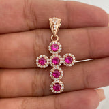 Dije Cruz Tupida 2.45gr / 1 1/4 in / Oro Rosa 18K $