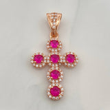 Dije Cruz Tupida 2.45gr / 1 1/4 in / Oro Rosa 18K $