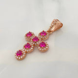 Dije Cruz Tupida 2.45gr / 1 1/4 in / Oro Rosa 18K $