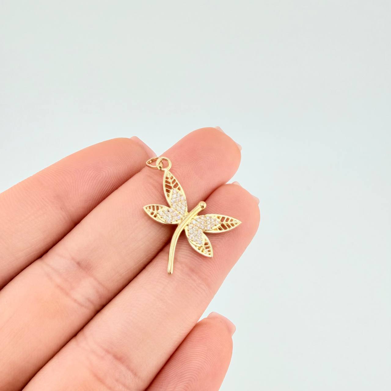 Pendant Dragonfly 1.9 g / 1 1/4 in Yellow Gold 18K