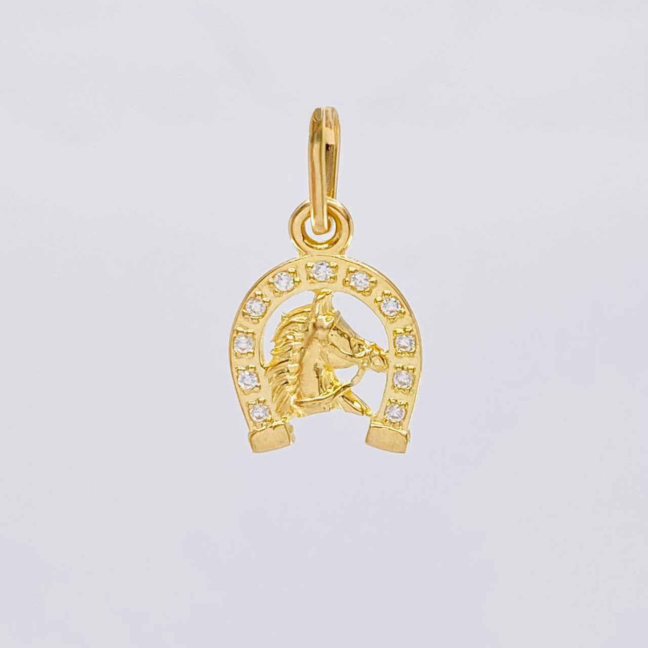 Dije Herradura Cabeza De Caballo 1.05 g / 3/4 in Oro Amarillo 18K