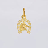 Dije Herradura Cabeza De Caballo 1.05 g / 3/4 in Oro Amarillo 18K