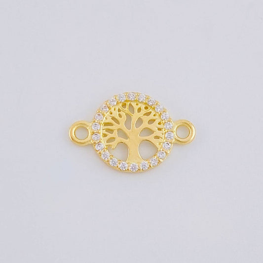 Herraje Medalla Arbol De La Vida 0.55 g / 1/2 in Oro Amarillo 18K