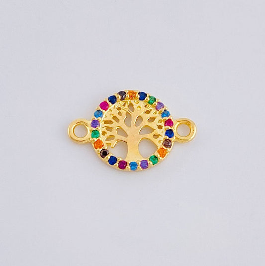 Herraje Medalla Arbol De La Vida 0.6 g / 1/2 in Oro Amarillo 18K