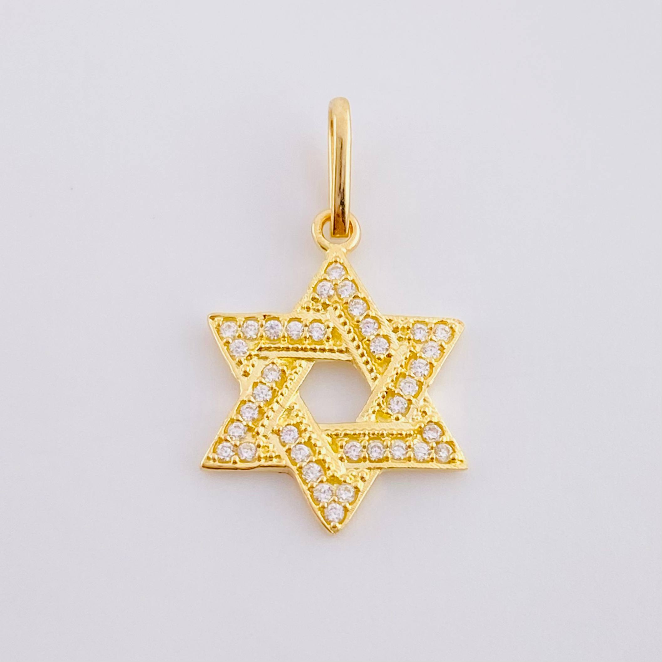 Pendant Star of David 1.1 g / 1 1/4 in 18K Yellow Gold