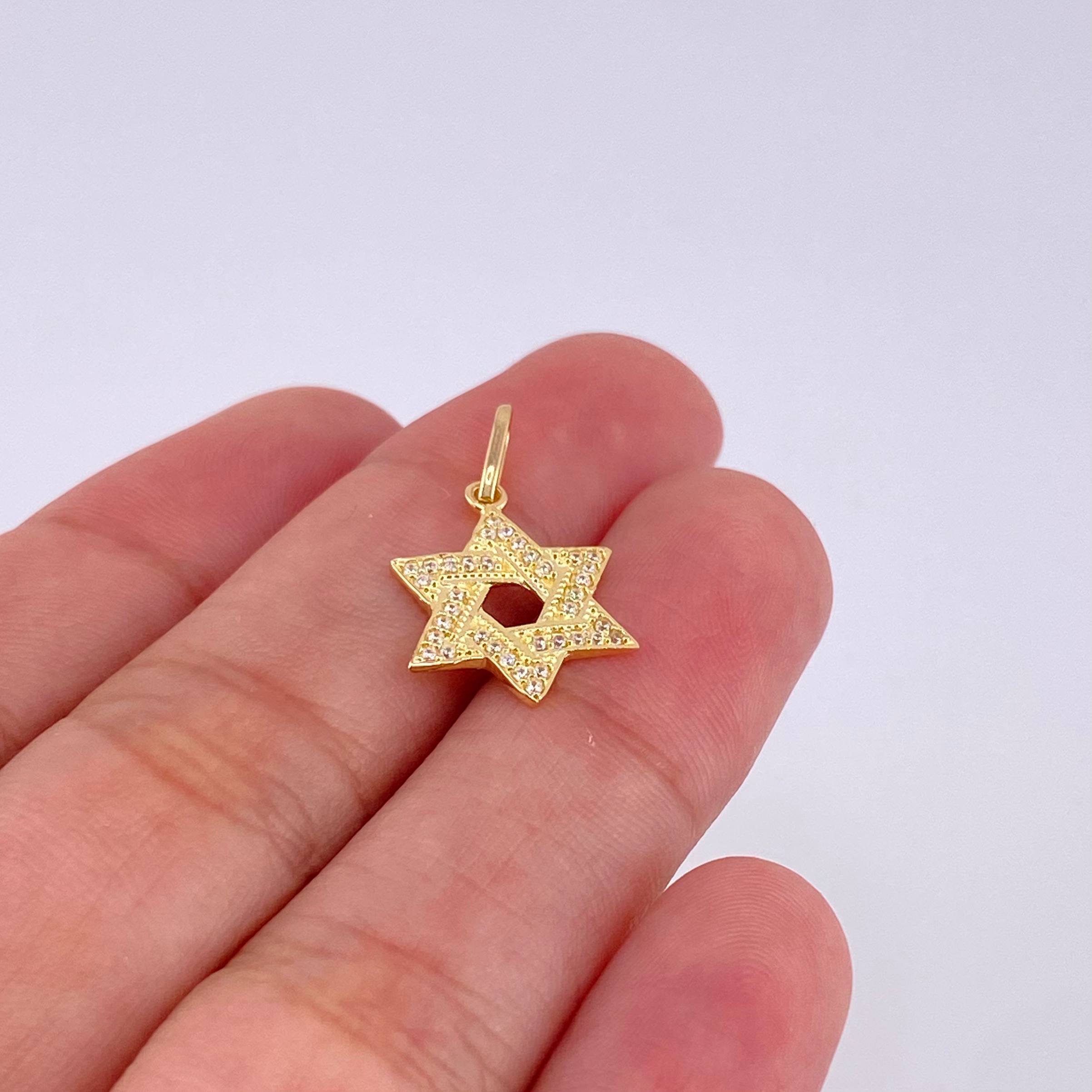 Pendant Star of David 1.1 g / 1 1/4 in 18K Yellow Gold
