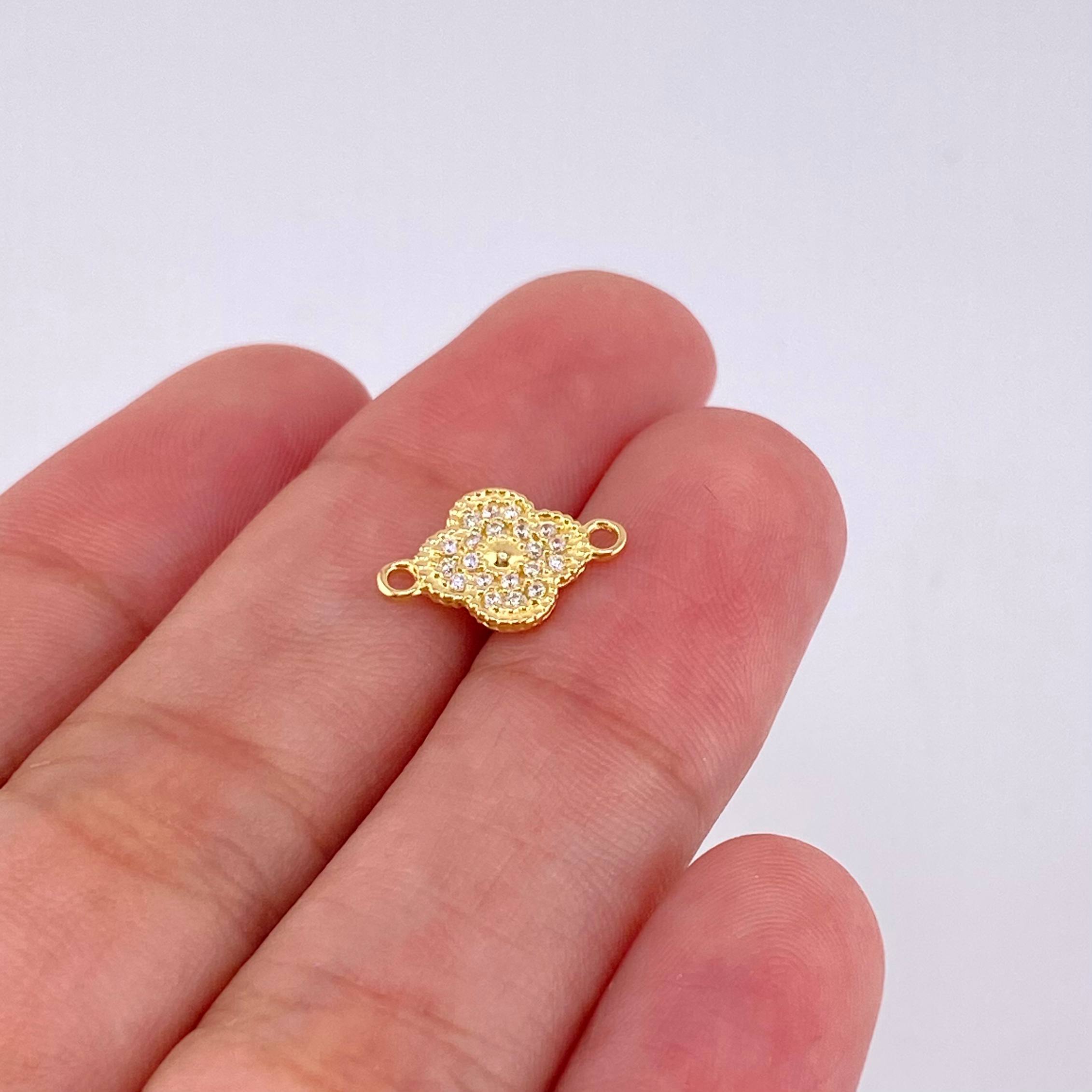 Charm Clover 0.75 g / 1/2 in 18K Yellow Gold