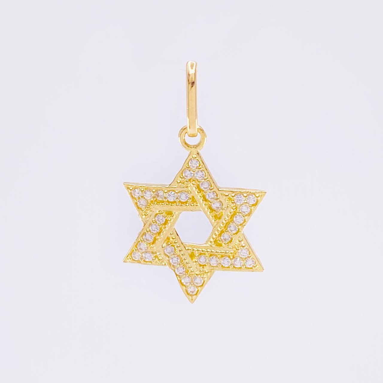 Pendant Star of David 1.15 g / 3/4 in Yellow Gold 18K