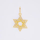 Pendant Star of David 1.15 g / 3/4 in Yellow Gold 18K