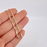 Flat Anchor Chain Diamond Cut 2.85 g / 16 1/2 in / 2.15 mm Three Golds 18K