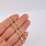 Flat Anchor Chain Diamond Cut 7 g / 24 3/4 in / 2.45 mm Three Golds 18K