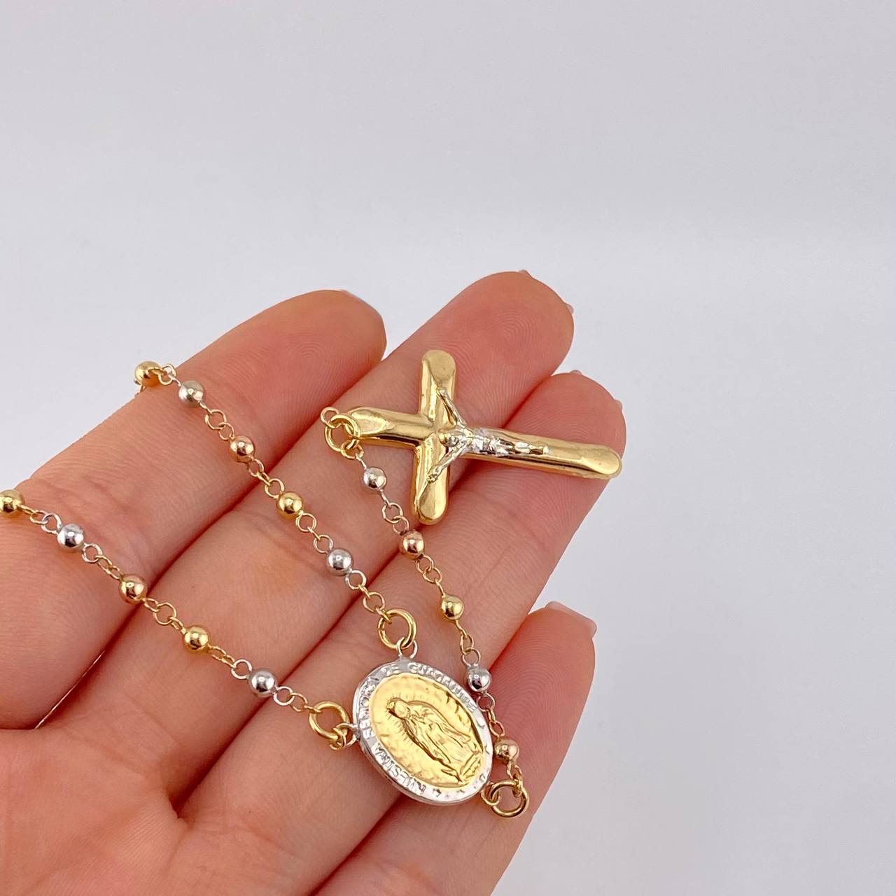 Rosary Virgin of Guadalupe 7.7 g / 20 3/4 in / 3.1 mm Three Golds 18K