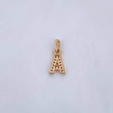 Pendant Letter A 0.75gr / 1.4cm / White Zircons 18K Yellow Gold $