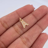 Dije Letra A 0.65gr / 1.4cm / Circones Blancos Oro Amarillo 18K $