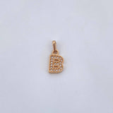Pendant Letter B 0.95gr / 1.5cm / White Zirconia 18K Yellow Gold $