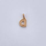 Pendant Letter D 0.7gr / 1.4cm / White Zirconia 18K Yellow Gold $