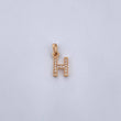 Dije Letra H 0.75gr / 1.5cm / Circones Blancos Oro Amarillo 18K $