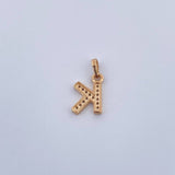 Pendant Letter K 0.85gr / 1.4cm / White Zirconia 18K Yellow Gold $