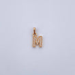 Dije Letra M 0.8gr / 1.5cm / Circones Blancos Oro Amarillo 18K $