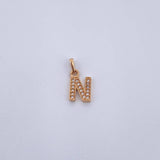 Pendant Letter N 0.9gr / 1.5cm / White Zircons 18K Yellow Gold $
