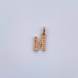Pendant Letter N 0.95gr / 1.5cm / White Zirconia 18K Yellow Gold $