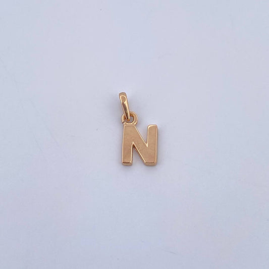 Pendant Letter N 0.65gr / 1.5cm / Smooth 18K Yellow Gold $