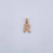 Pendant Letter R 0.7gr / 1.4cm / White Zircons 18K Yellow Gold $