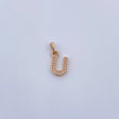 Pendant Letter U 0.7gr / 1.5cm / White Zircons 18K Yellow Gold $