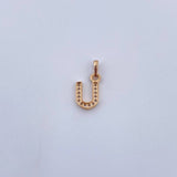 Pendant Letter U 0.7gr / 1.5cm / White Zircons 18K Yellow Gold $