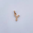 Pendant Letter Y 0.5gr / 1.5cm / White Zircons 18K Yellow Gold $