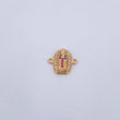 Charm Virgen Guadalupe 1.1gr / 1.4cm / Fuchsia Blue White Zircons 18K Yellow Gold $