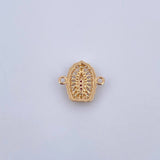Charm Virgen Guadalupe 1.1gr / 1.4cm / Fuchsia Blue White Zircons 18K Yellow Gold $