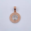 Pendant Crown Medal RX 5.05gr / 3.2cm / White Zircons Two 18K White and Rose Gold $