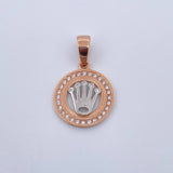 Pendant Crown Medal RX 5.05gr / 3.2cm / White Zircons Two 18K White and Rose Gold $