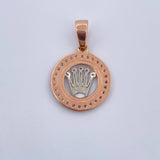 Pendant Crown Medal RX 5.05gr / 3.2cm / White Zircons Two 18K White and Rose Gold $