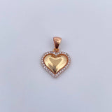 Pendant Heart 2.25gr / 2.3cm / White Zirconia Three 18K Gold $