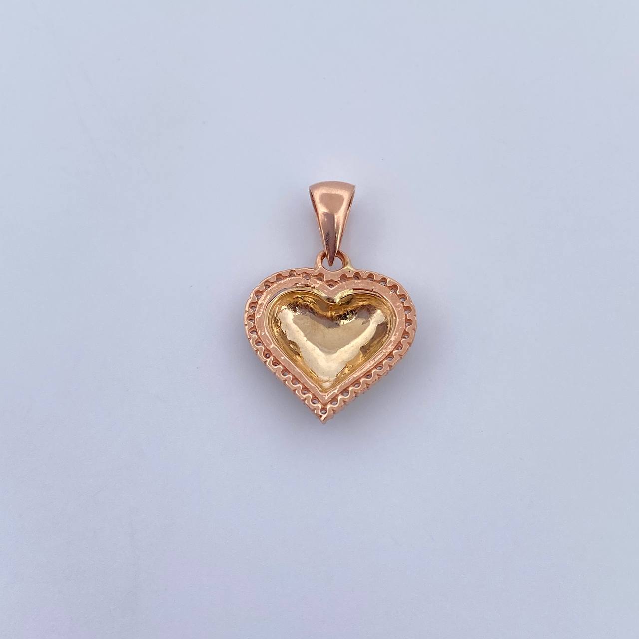 Pendant Heart 2.25gr / 2.3cm / White Zirconia Three 18K Gold $